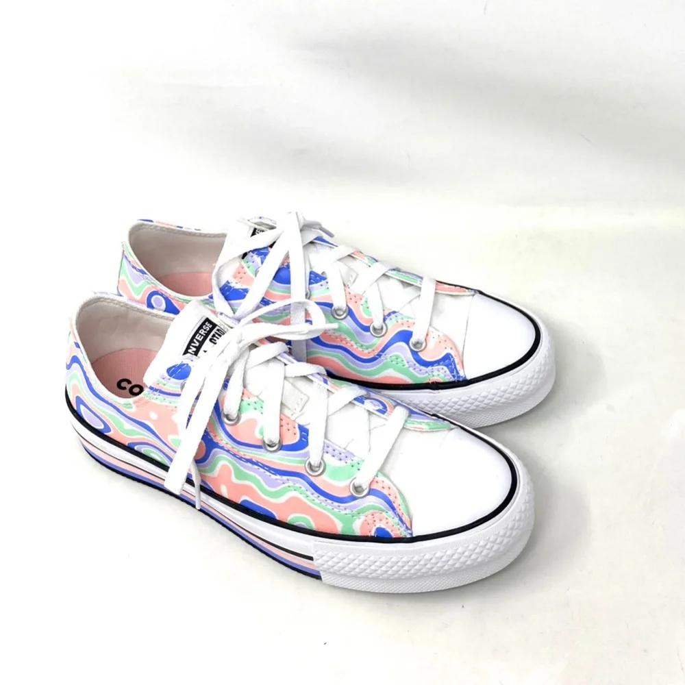 Converse CTAS Lift Platform Low Top Multi Women Kids Canvas Size Sneaker A01018F - Picture 8 of 9